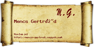 Mencs Gertrúd névjegykártya